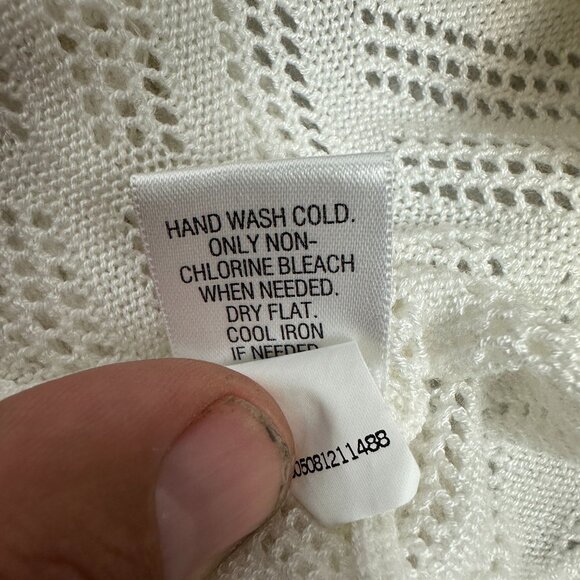 Croft and Barrow Womens Open Front Cardigan 1X White Textured Knit - Picture 6 of 6